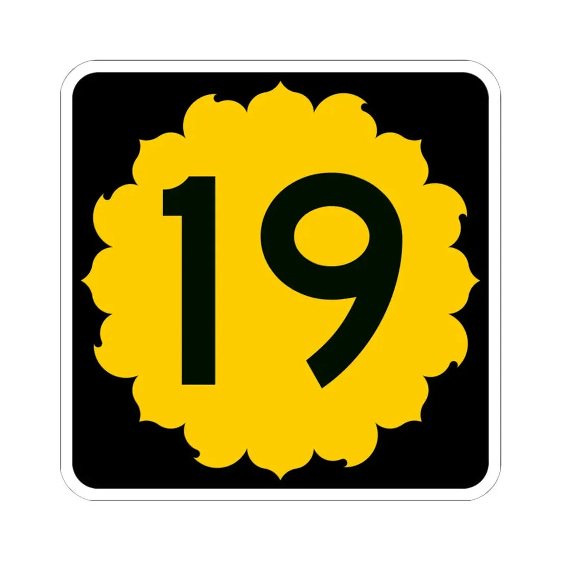 K-19 (Kansas) (Road Sign) STICKER Vinyl Kiss-Cut Decal 6 Inch White - The Sticker Space