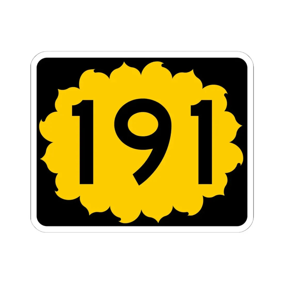 K-191 (Kansas) (Road Sign) STICKER Vinyl Kiss-Cut Decal 6 Inch White - The Sticker Space