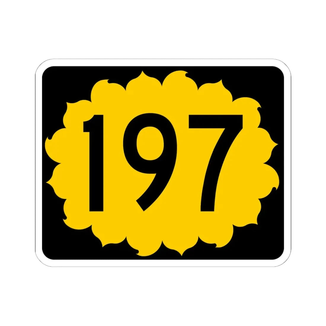 K-197 (Kansas) (Road Sign) STICKER Vinyl Kiss-Cut Decal 6 Inch White - The Sticker Space