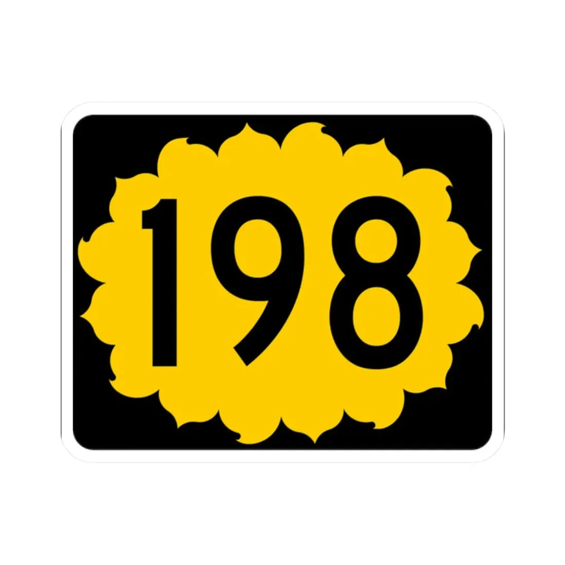 K-198 (Kansas) (Road Sign) STICKER Vinyl Kiss-Cut Decal 2 Inch White - The Sticker Space