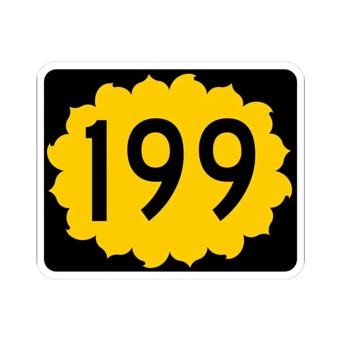 K-199 (Kansas) (Road Sign) STICKER Vinyl Kiss-Cut Decal 3 Inch White - The Sticker Space