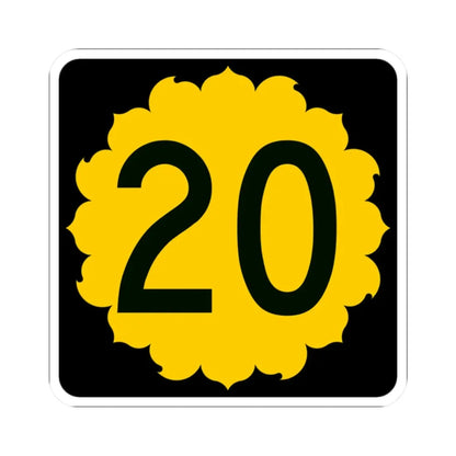 K-20 (Kansas) (Road Sign) STICKER Vinyl Kiss-Cut Decal 2 Inch White - The Sticker Space