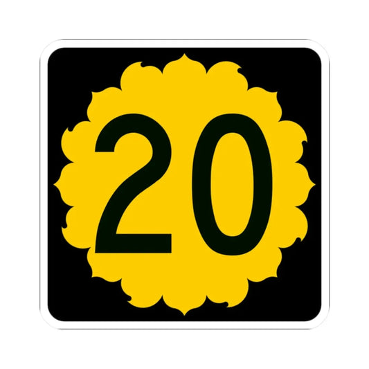 K-20 (Kansas) (Road Sign) STICKER Vinyl Kiss-Cut Decal 2 Inch White - The Sticker Space