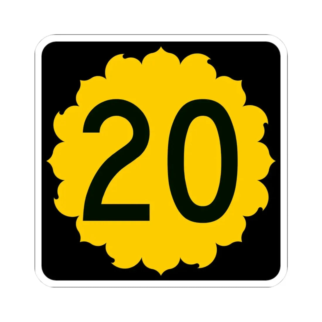 K-20 (Kansas) (Road Sign) STICKER Vinyl Kiss-Cut Decal 3 Inch White - The Sticker Space
