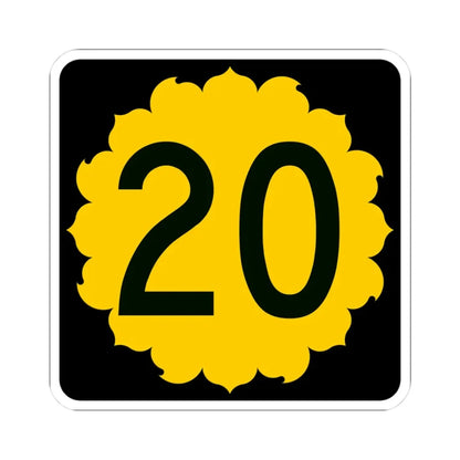K-20 (Kansas) (Road Sign) STICKER Vinyl Kiss-Cut Decal 3 Inch White - The Sticker Space