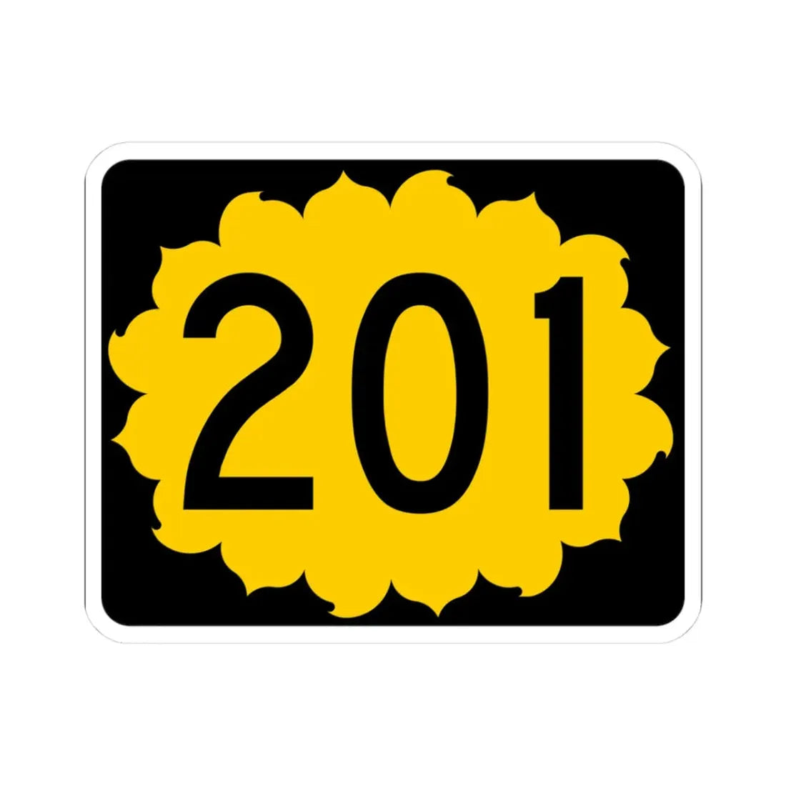 K-201 (Kansas) (Road Sign) STICKER Vinyl Kiss-Cut Decal 3 Inch White - The Sticker Space
