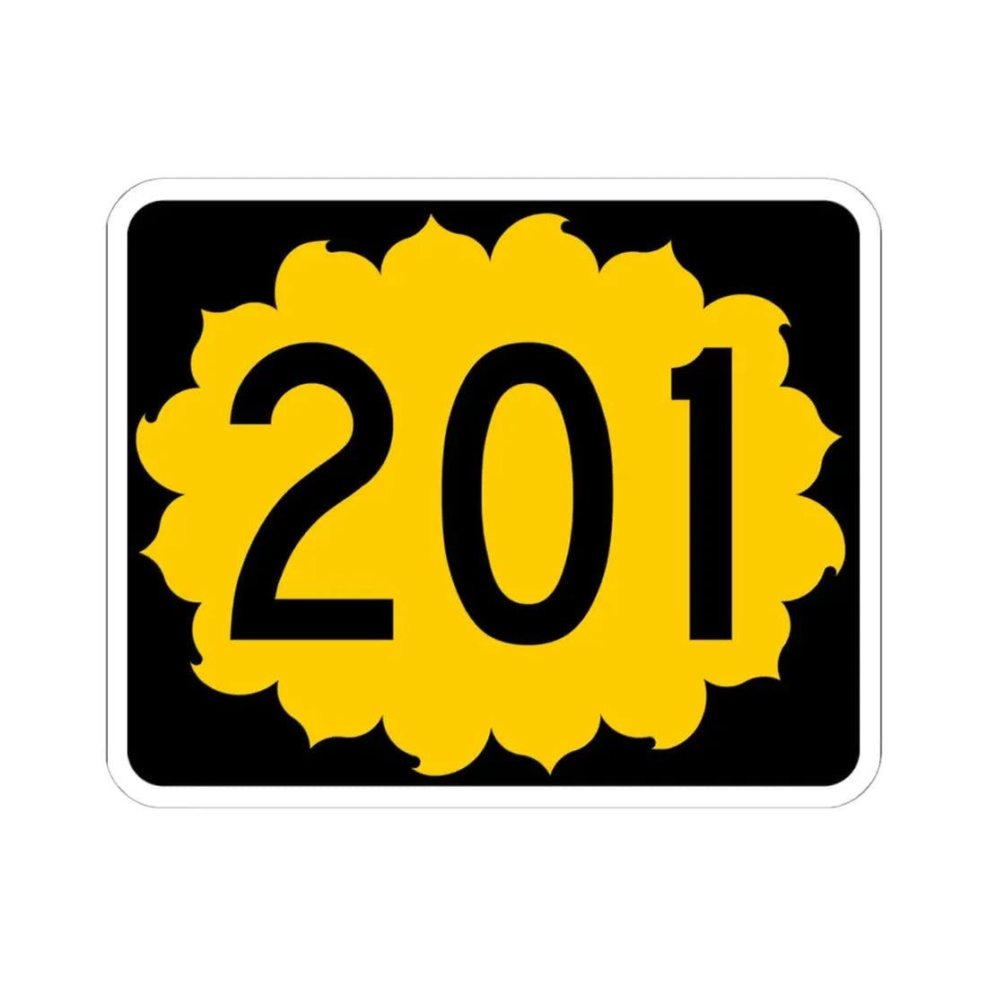 K-201 (Kansas) (Road Sign) STICKER Vinyl Kiss-Cut Decal 6 Inch White - The Sticker Space