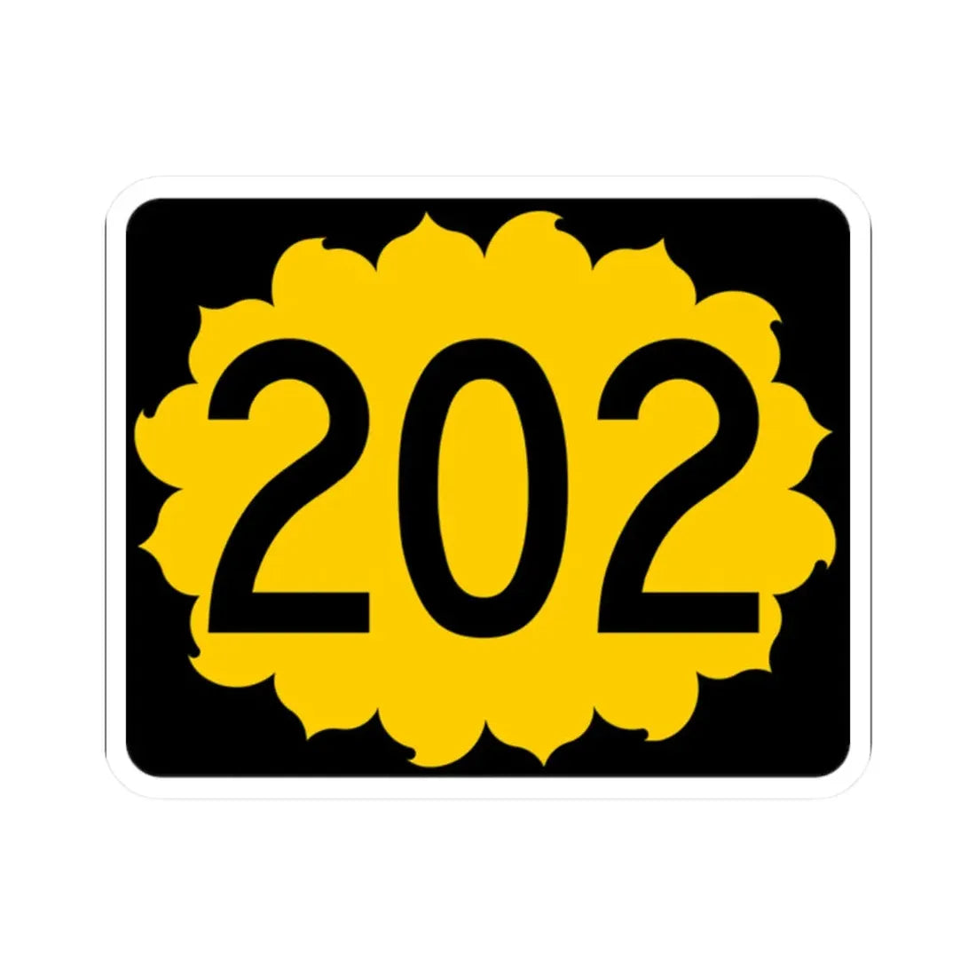 K-202 (Kansas) (Road Sign) STICKER Vinyl Kiss-Cut Decal 2 Inch White - The Sticker Space