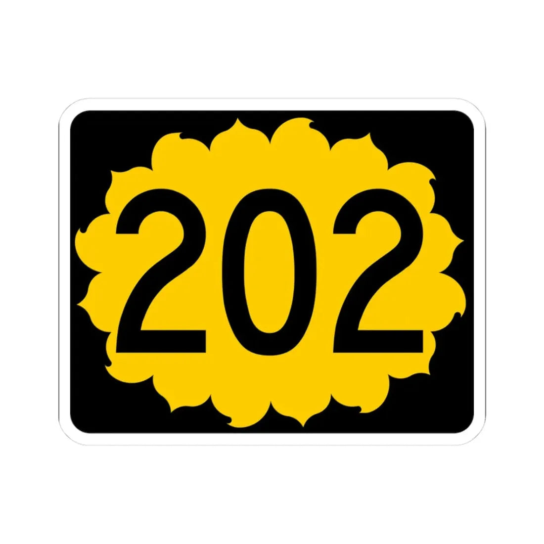 K-202 (Kansas) (Road Sign) STICKER Vinyl Kiss-Cut Decal 3 Inch White - The Sticker Space