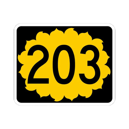 K-203 (Kansas) (Road Sign) STICKER Vinyl Kiss-Cut Decal 4 Inch White - The Sticker Space