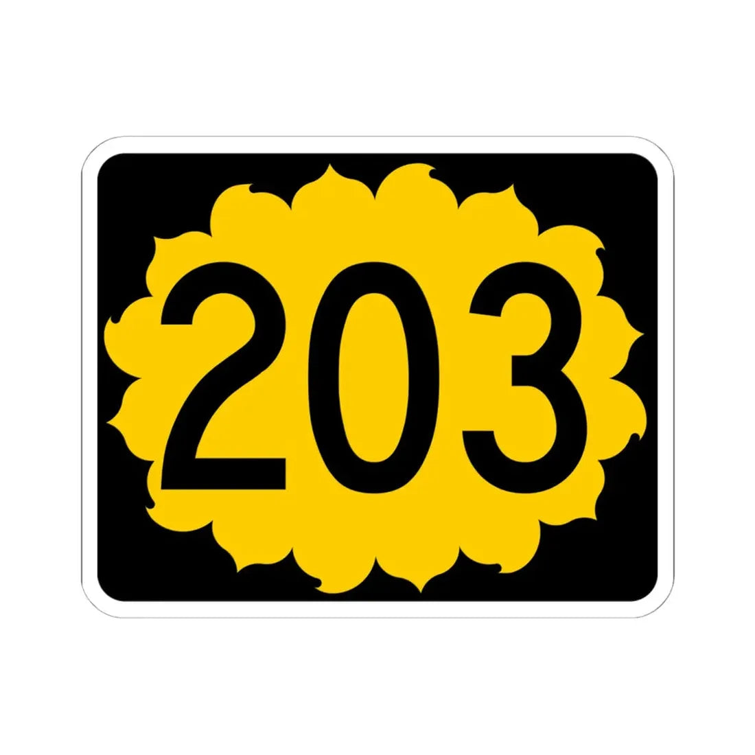 K-203 (Kansas) (Road Sign) STICKER Vinyl Kiss-Cut Decal 6 Inch White - The Sticker Space