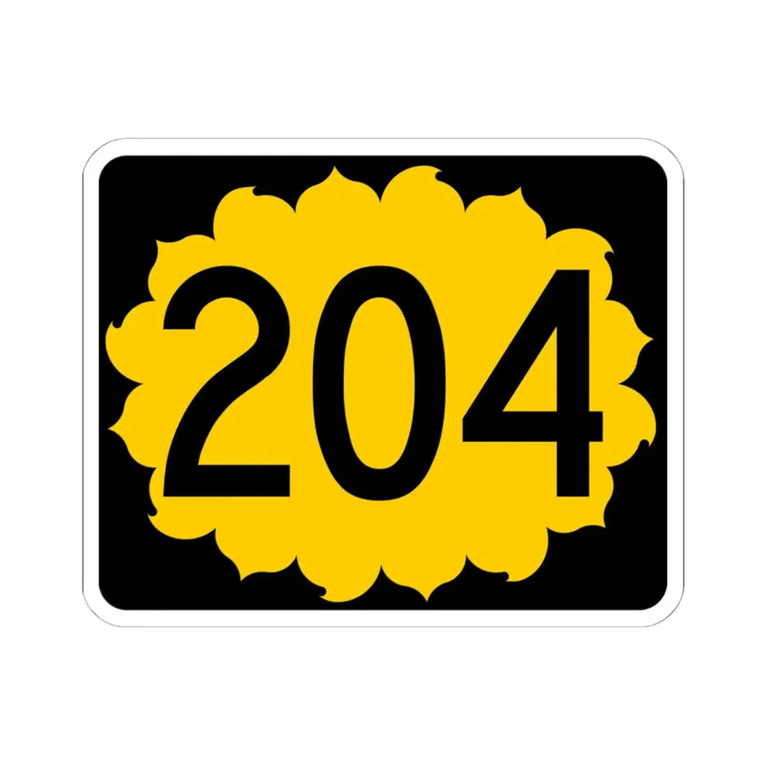 K-204 (Kansas) (Road Sign) STICKER Vinyl Kiss-Cut Decal 6 Inch White - The Sticker Space