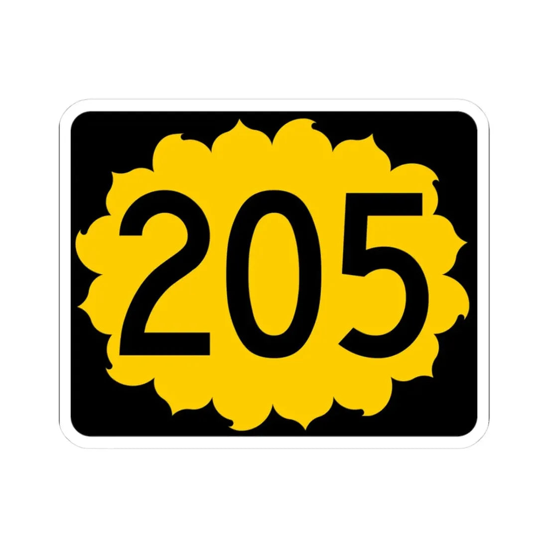 K-205 (Kansas) (Road Sign) STICKER Vinyl Kiss-Cut Decal 3 Inch White - The Sticker Space
