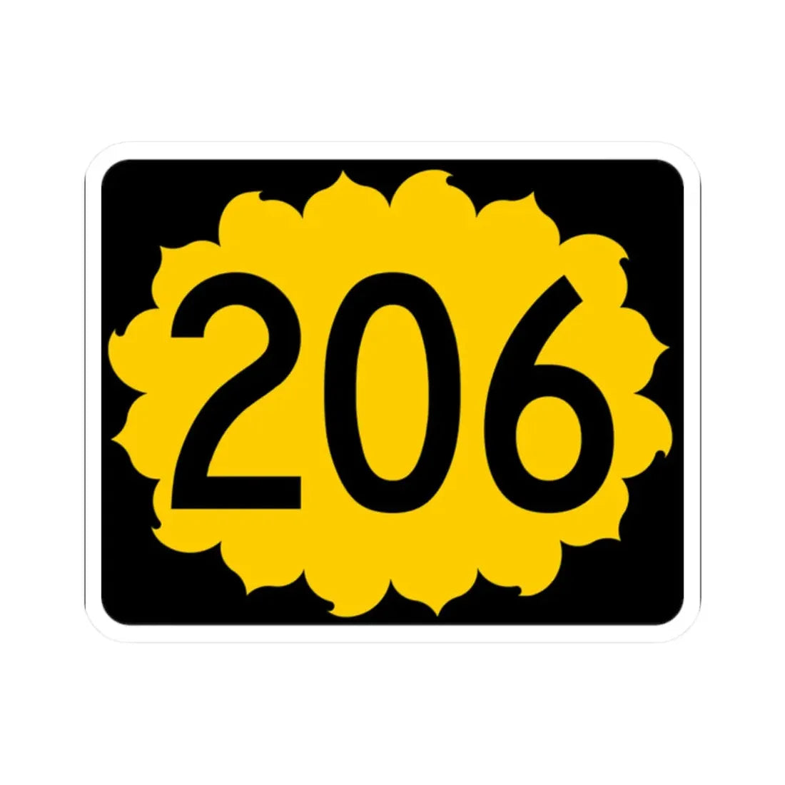 K-206 (Kansas) (Road Sign) STICKER Vinyl Kiss-Cut Decal 2 Inch White - The Sticker Space
