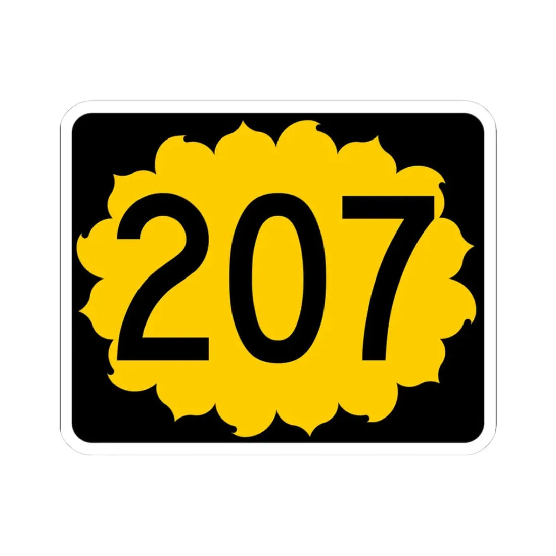 K-207 (Kansas) (Road Sign) STICKER Vinyl Kiss-Cut Decal 3 Inch White - The Sticker Space
