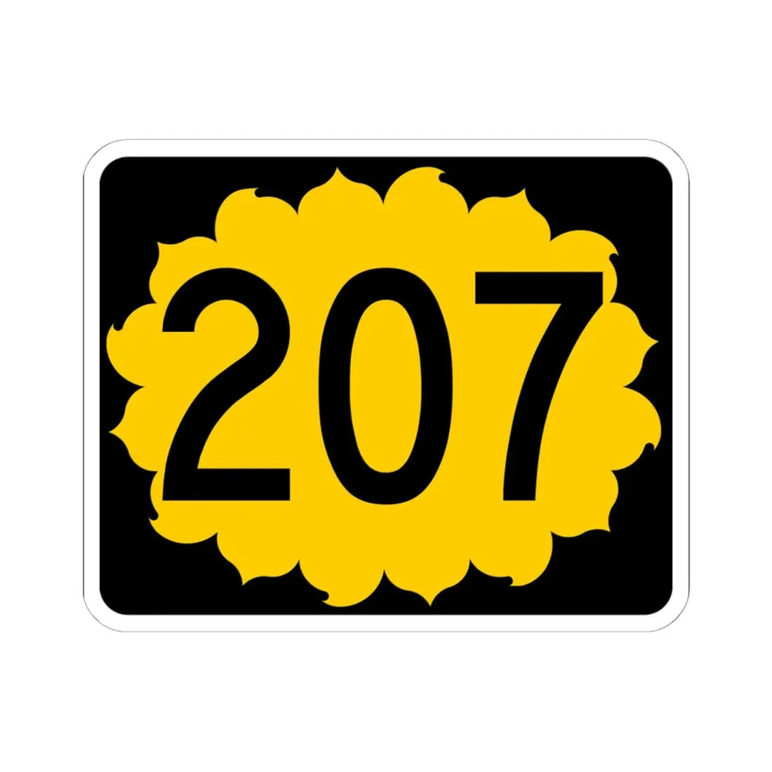 K-207 (Kansas) (Road Sign) STICKER Vinyl Kiss-Cut Decal 6 Inch White - The Sticker Space