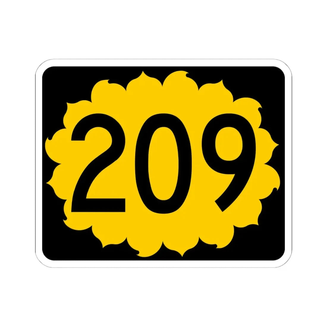 K-209 (Kansas) (Road Sign) STICKER Vinyl Kiss-Cut Decal 6 Inch White - The Sticker Space