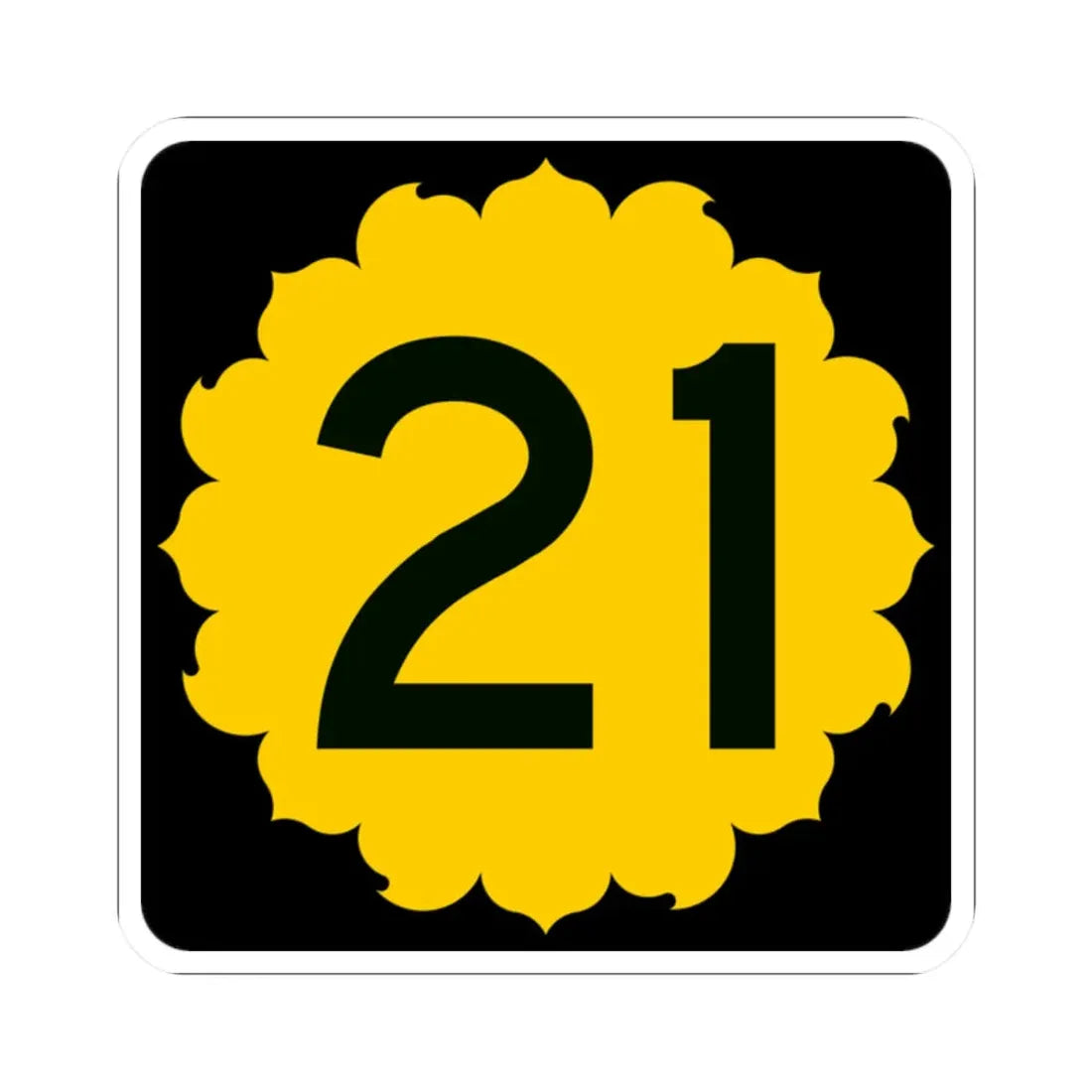K-21 (Kansas) (Road Sign) STICKER Vinyl Kiss-Cut Decal 2 Inch White - The Sticker Space