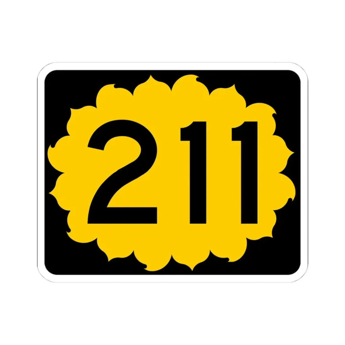 K-211 (Kansas) (Road Sign) STICKER Vinyl Kiss-Cut Decal 4 Inch White - The Sticker Space
