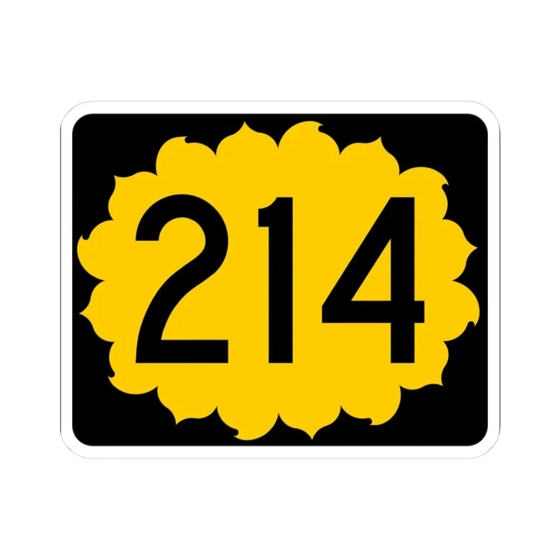 K-214 (Kansas) (Road Sign) STICKER Vinyl Kiss-Cut Decal 3 Inch White - The Sticker Space