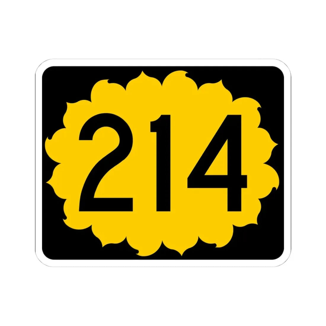 K-214 (Kansas) (Road Sign) STICKER Vinyl Kiss-Cut Decal 4 Inch White - The Sticker Space
