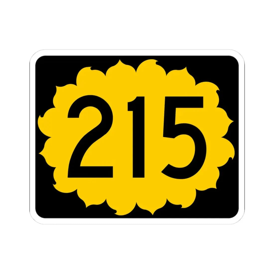K-215 (Kansas) (Road Sign) STICKER Vinyl Kiss-Cut Decal 3 Inch White - The Sticker Space