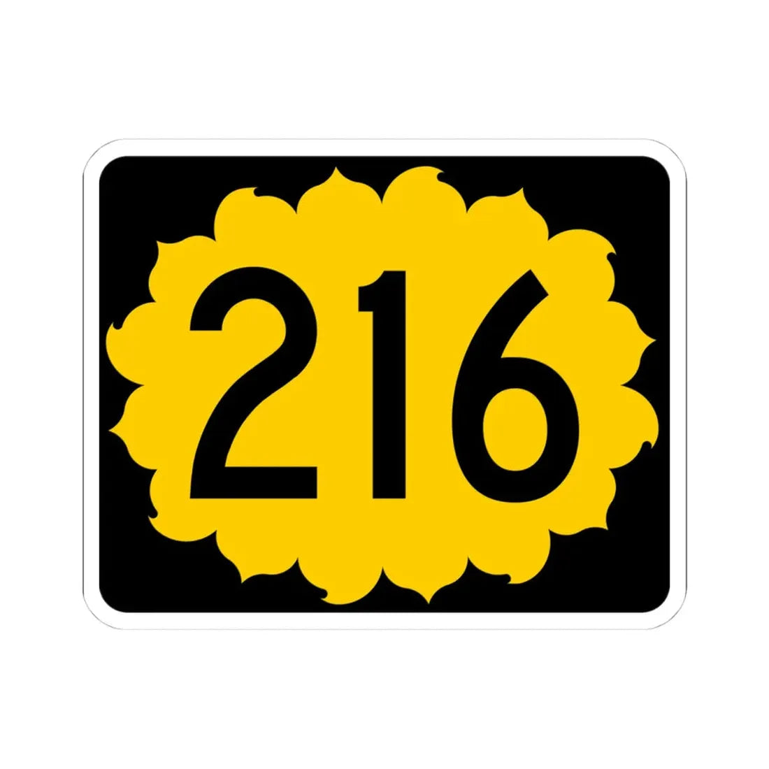 K-216 (Kansas) (Road Sign) STICKER Vinyl Kiss-Cut Decal 4 Inch White - The Sticker Space