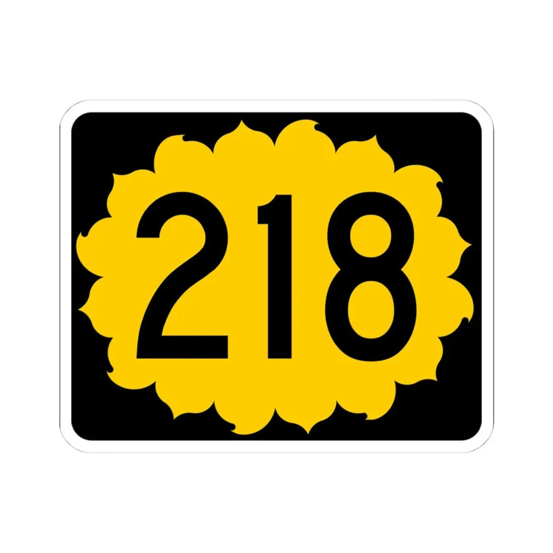 K-218 (Kansas) (Road Sign) STICKER Vinyl Kiss-Cut Decal 4 Inch White - The Sticker Space