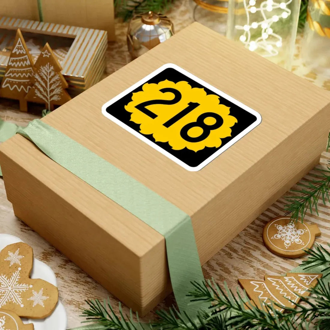 K-218 (Kansas) (Road Sign) STICKER Vinyl Kiss-Cut Decal - The Sticker Space