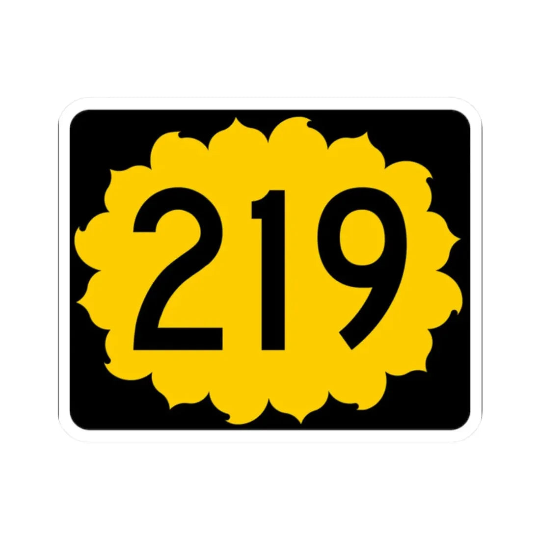 K-219 (Kansas) (Road Sign) STICKER Vinyl Kiss-Cut Decal 2 Inch White - The Sticker Space