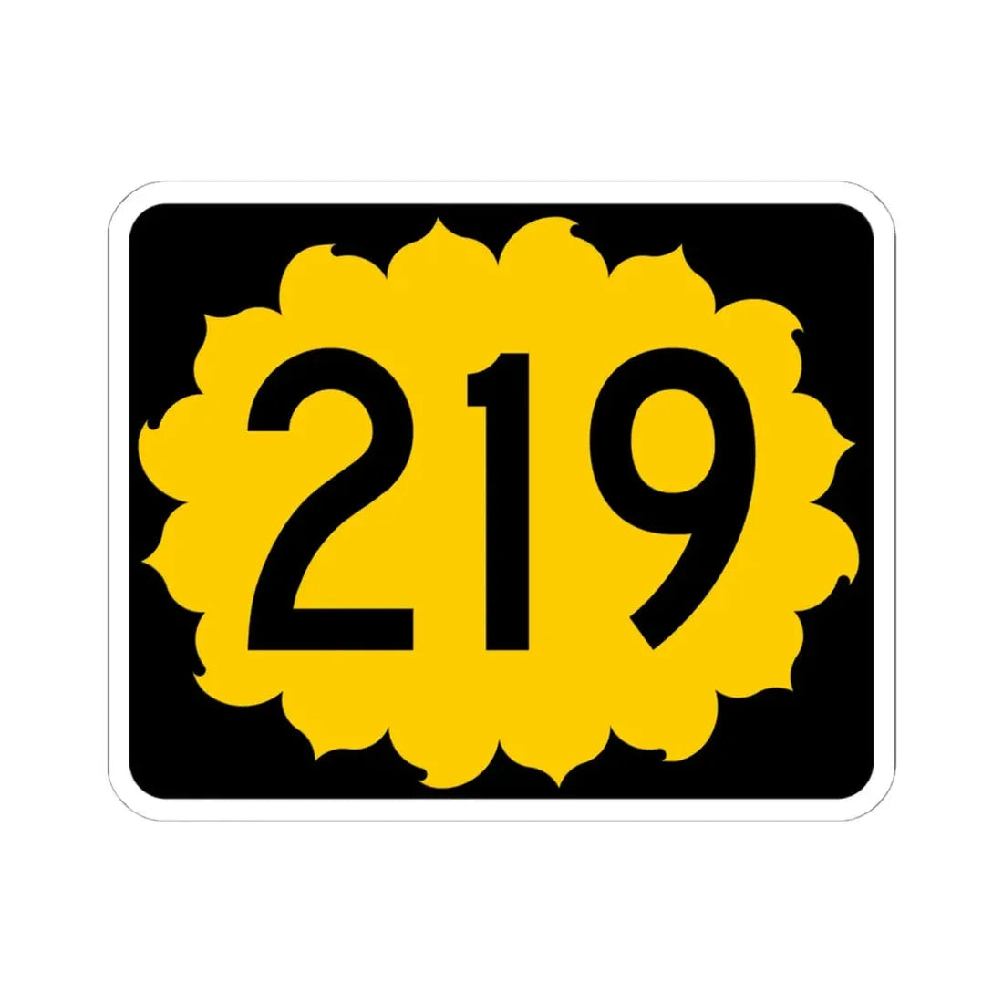 K-219 (Kansas) (Road Sign) STICKER Vinyl Kiss-Cut Decal 6 Inch White - The Sticker Space
