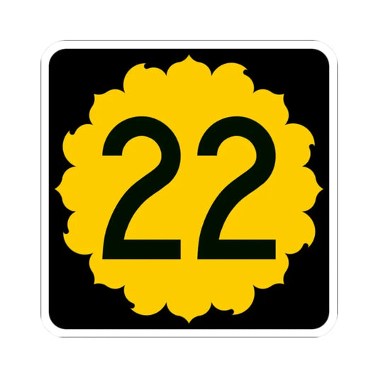 K-22 (Kansas) (Road Sign) STICKER Vinyl Kiss-Cut Decal 2 Inch White - The Sticker Space