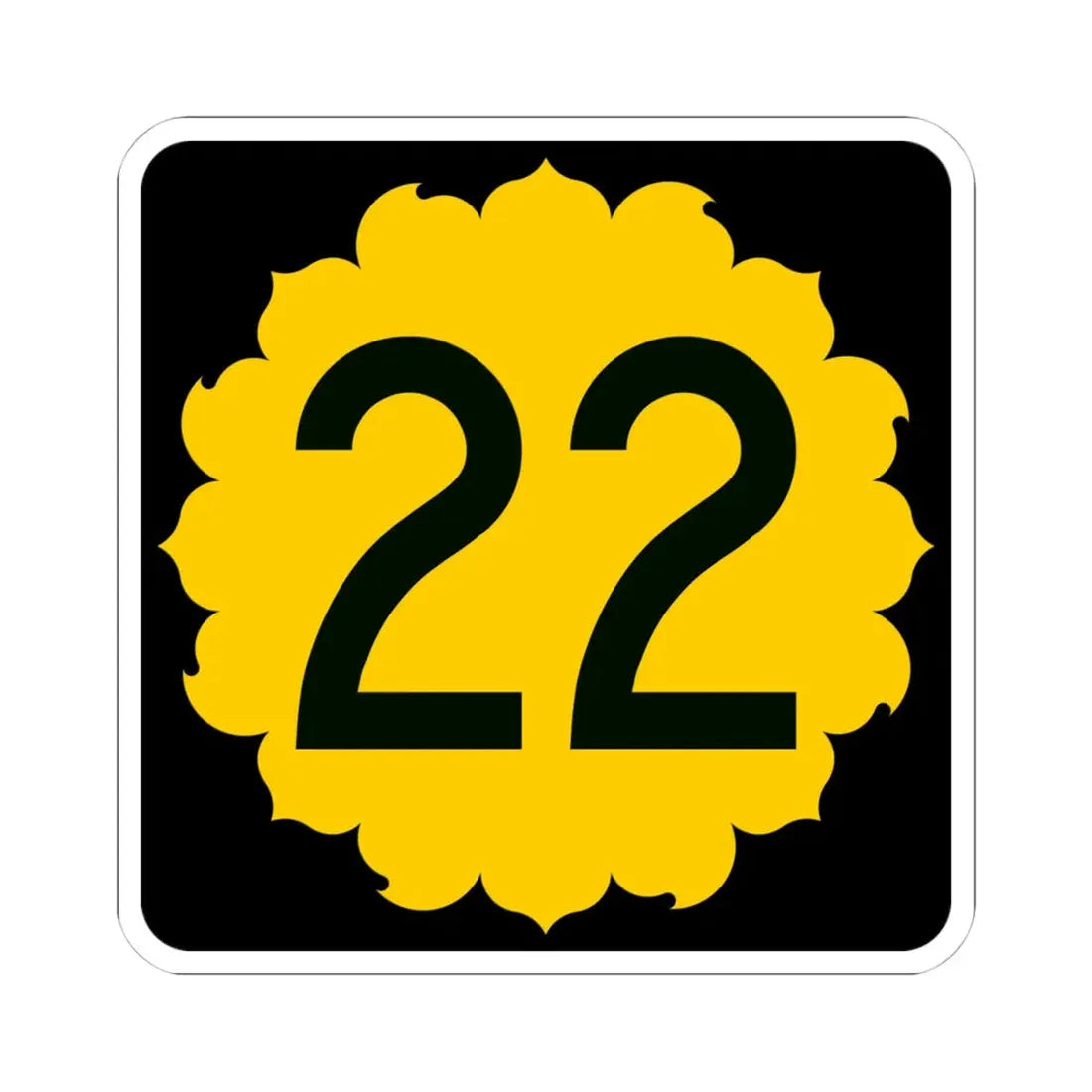 K-22 (Kansas) (Road Sign) STICKER Vinyl Kiss-Cut Decal 4 Inch White - The Sticker Space