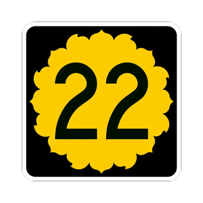 K-22 (Kansas) (Road Sign) STICKER Vinyl Kiss-Cut Decal 4 Inch White - The Sticker Space