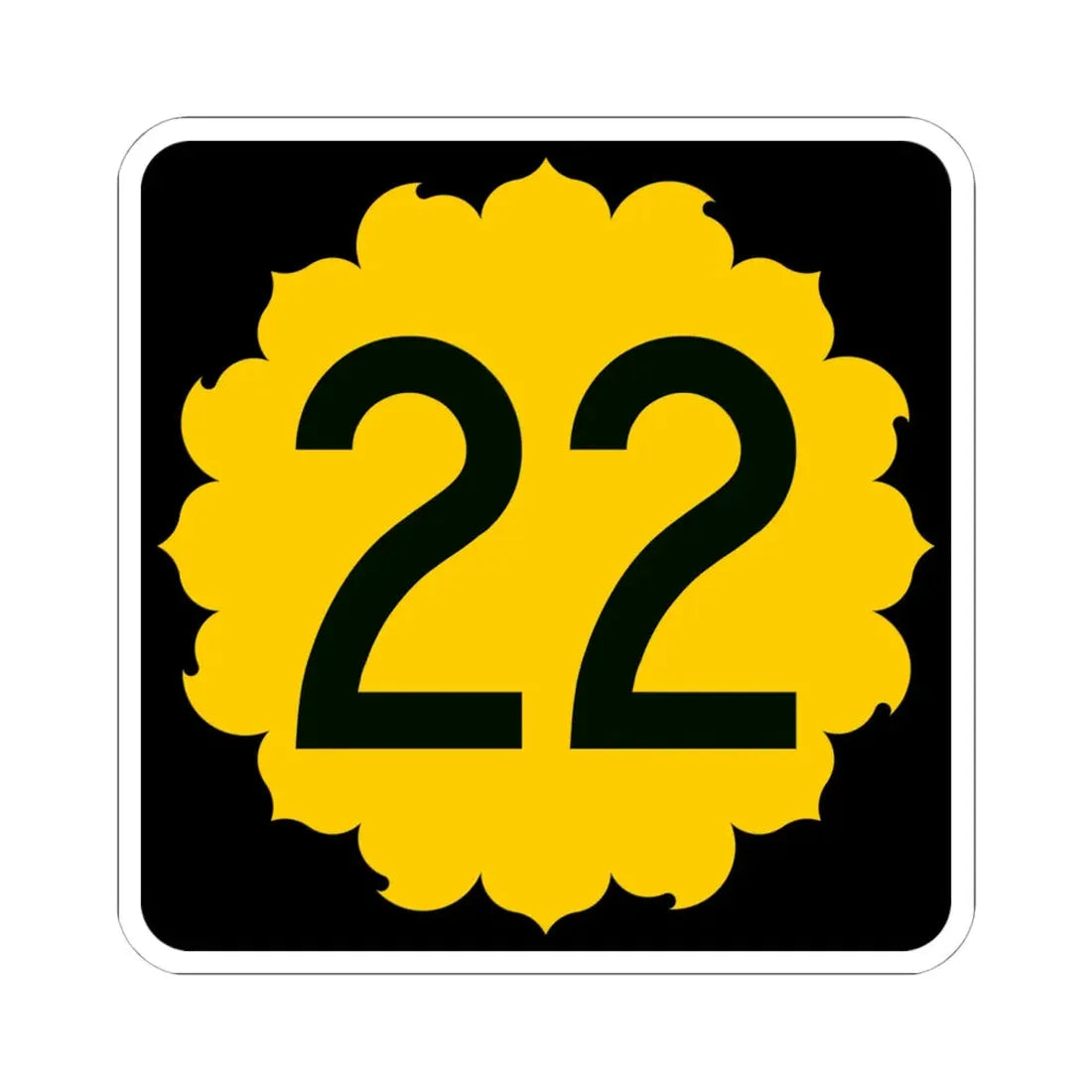 K-22 (Kansas) (Road Sign) STICKER Vinyl Kiss-Cut Decal 6 Inch White - The Sticker Space