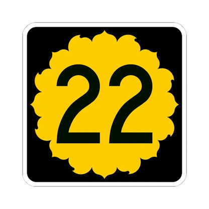 K-22 (Kansas) (Road Sign) STICKER Vinyl Kiss-Cut Decal 6 Inch White - The Sticker Space
