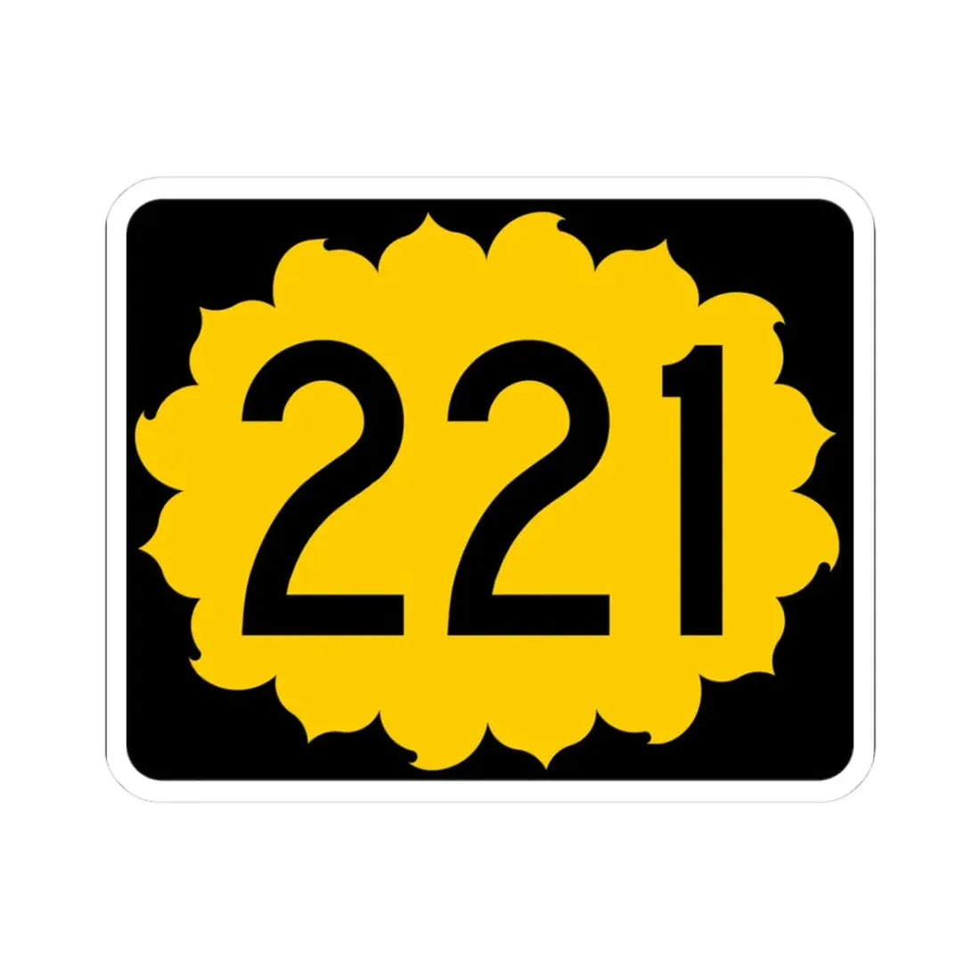 K-221 (Kansas) (Road Sign) STICKER Vinyl Kiss-Cut Decal 3 Inch White - The Sticker Space