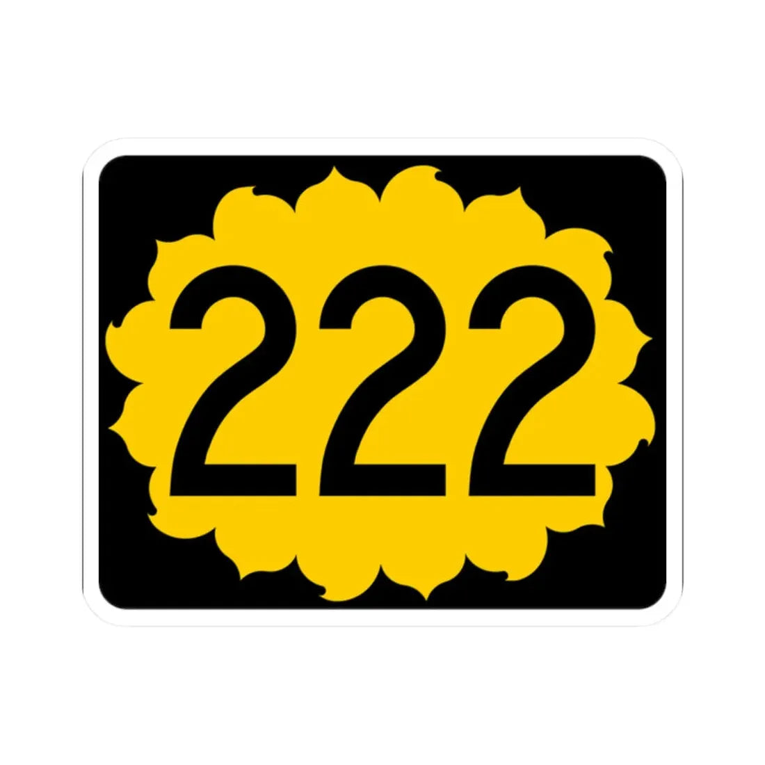 K-222 (Kansas) (Road Sign) STICKER Vinyl Kiss-Cut Decal 2 Inch White - The Sticker Space
