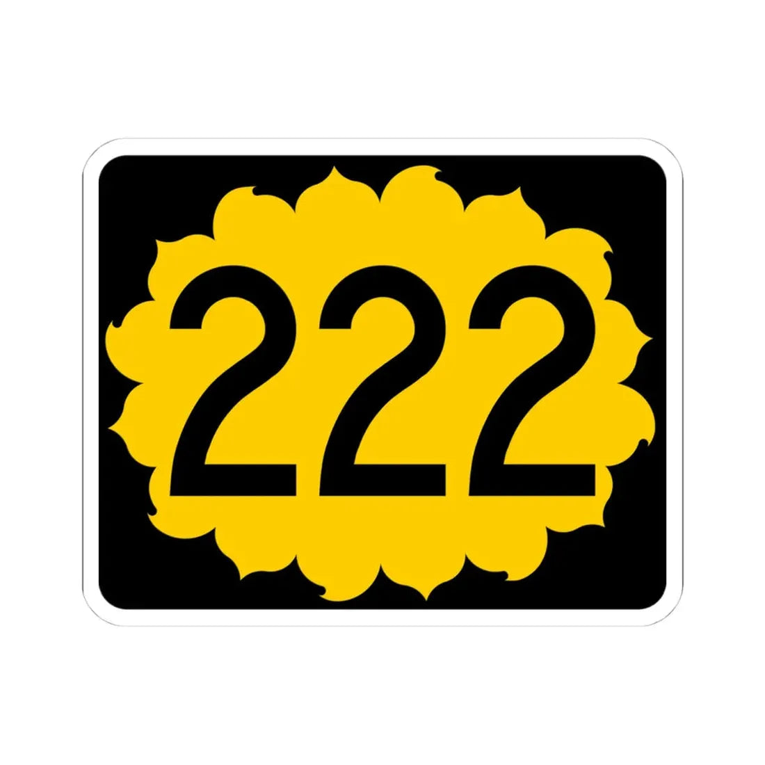 K-222 (Kansas) (Road Sign) STICKER Vinyl Kiss-Cut Decal 4 Inch White - The Sticker Space