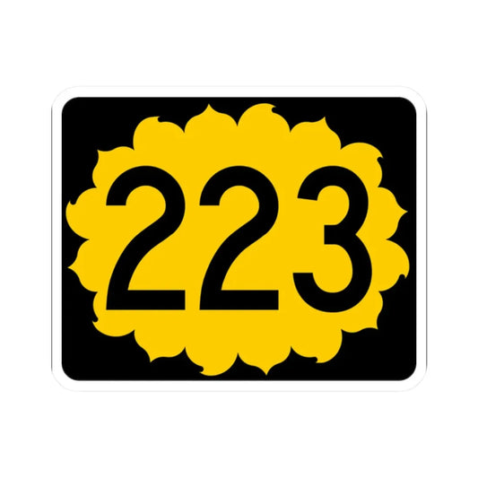 K-223 (Kansas) (Road Sign) STICKER Vinyl Kiss-Cut Decal 2 Inch White - The Sticker Space