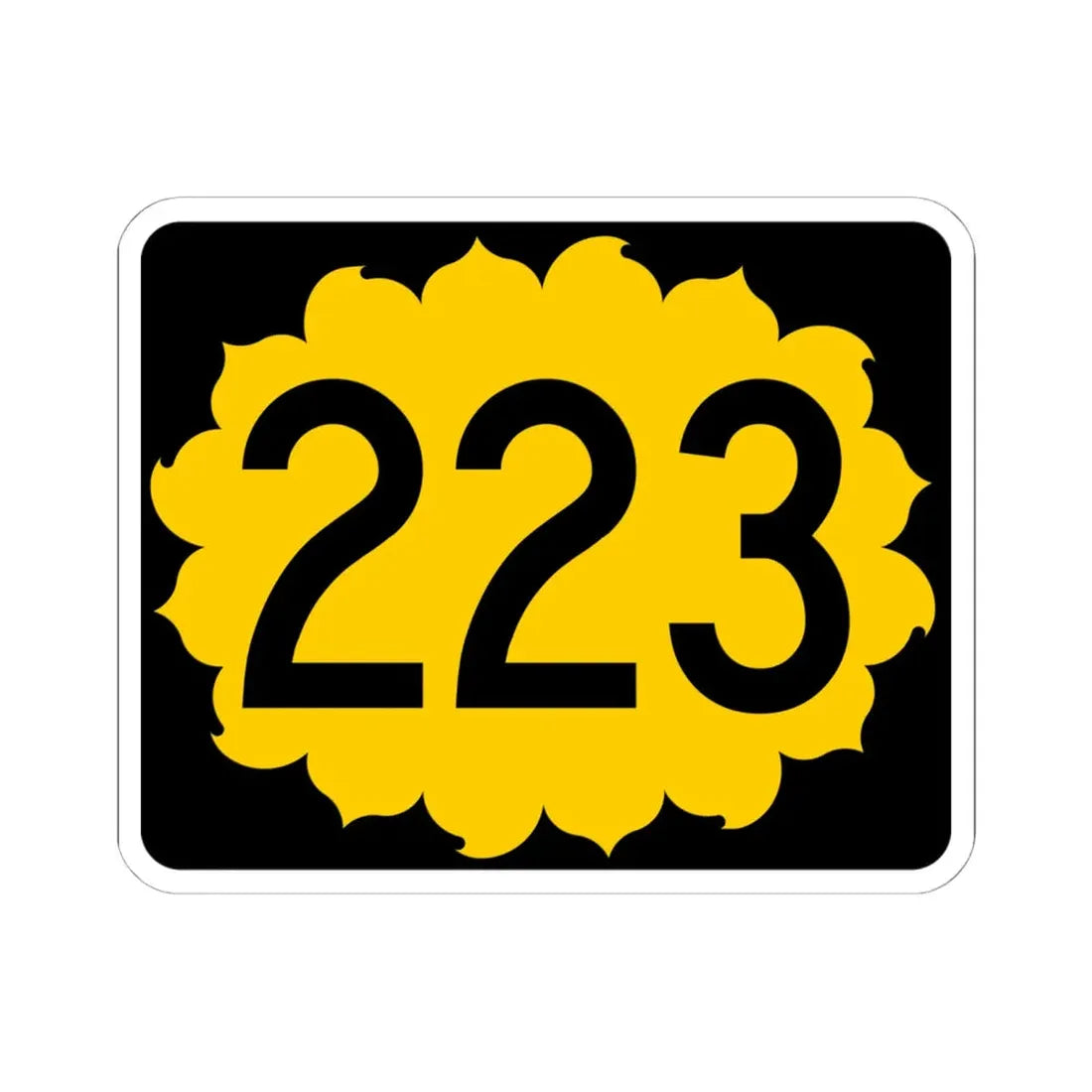 K-223 (Kansas) (Road Sign) STICKER Vinyl Kiss-Cut Decal 6 Inch White - The Sticker Space