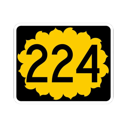 K-224 (Kansas) (Road Sign) STICKER Vinyl Kiss-Cut Decal 3 Inch White - The Sticker Space