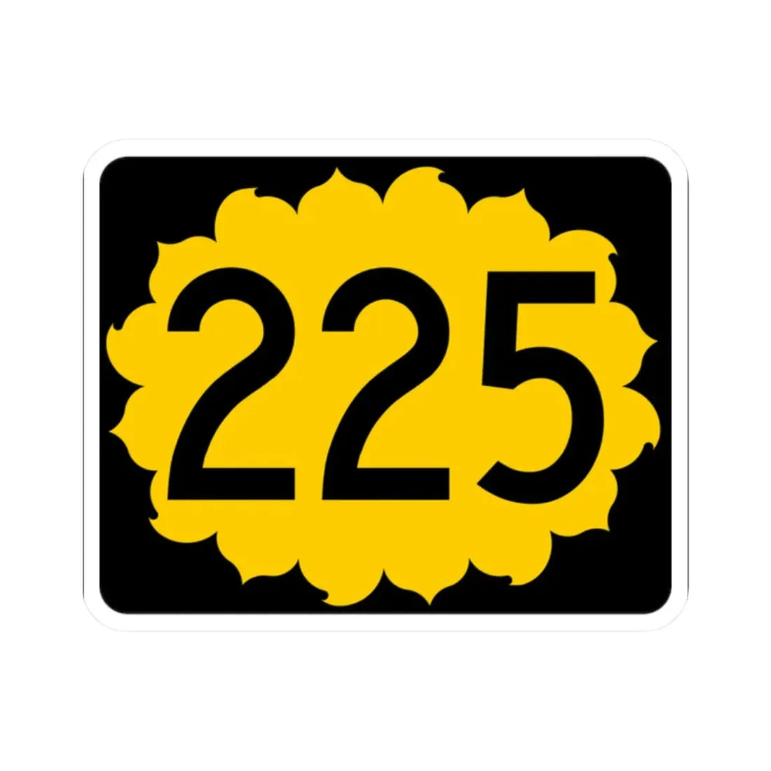 K-225 (Kansas) (Road Sign) STICKER Vinyl Kiss-Cut Decal 2 Inch White - The Sticker Space