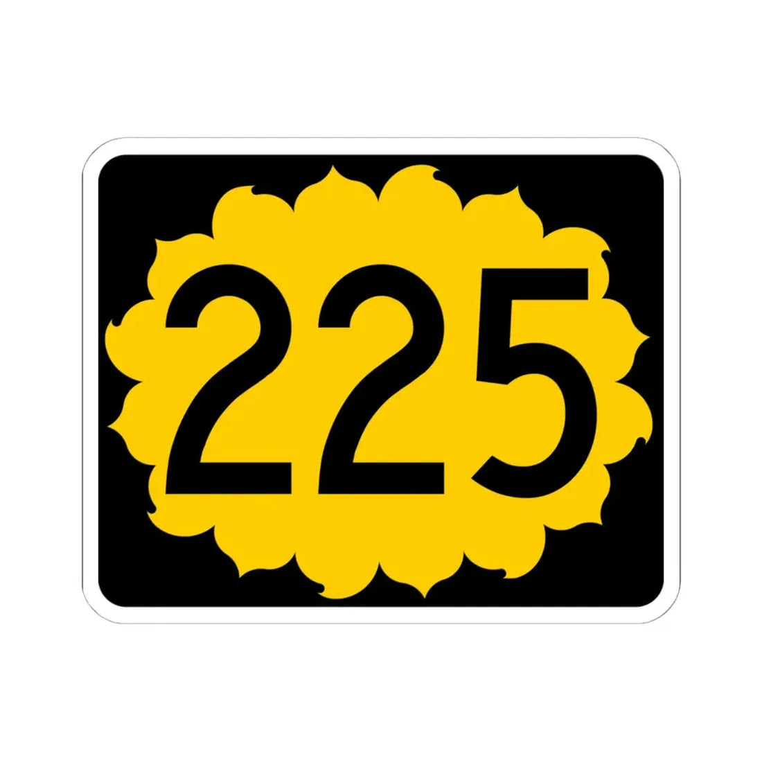 K-225 (Kansas) (Road Sign) STICKER Vinyl Kiss-Cut Decal 6 Inch White - The Sticker Space