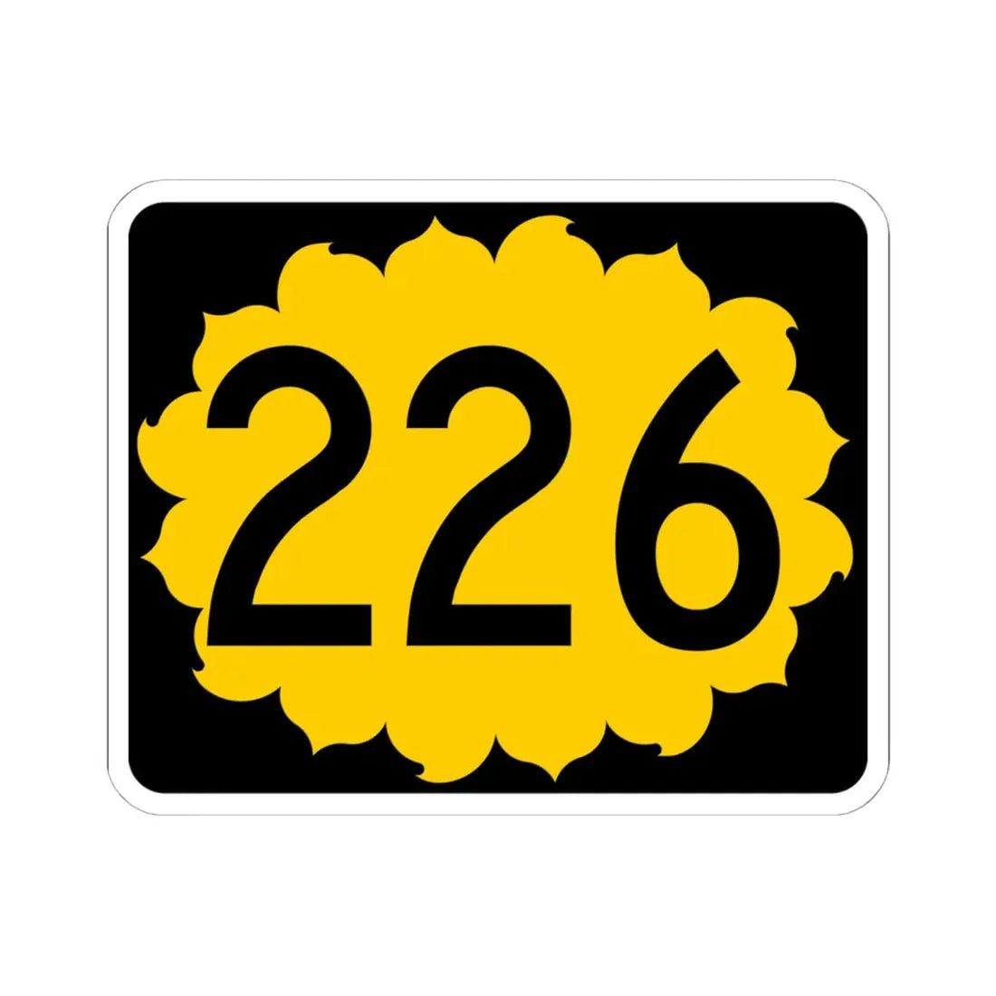K-226 (Kansas) (Road Sign) STICKER Vinyl Kiss-Cut Decal 6 Inch White - The Sticker Space