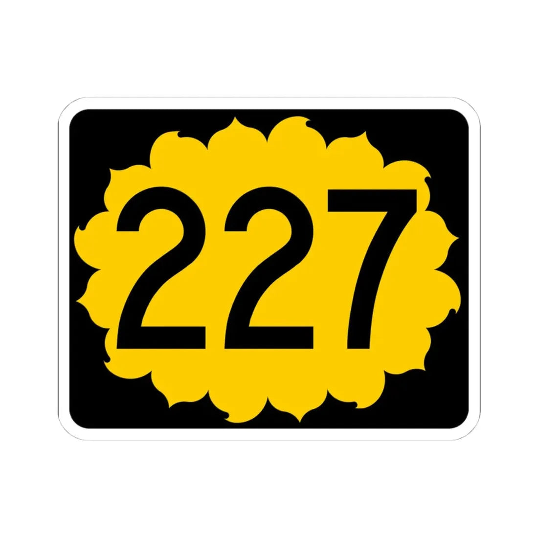 K-227 (Kansas) (Road Sign) STICKER Vinyl Kiss-Cut Decal 4 Inch White - The Sticker Space