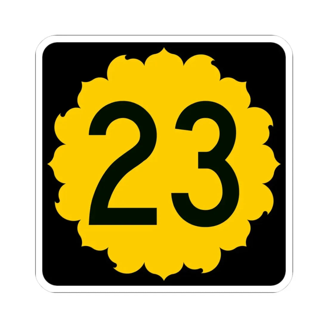 K-23 (Kansas) (Road Sign) STICKER Vinyl Kiss-Cut Decal 3 Inch White - The Sticker Space