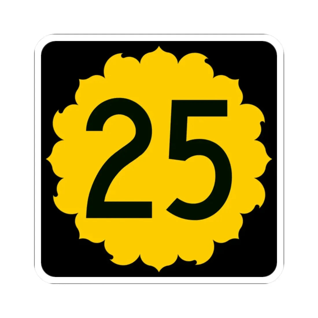 K-25 (Kansas) (Road Sign) STICKER Vinyl Kiss-Cut Decal 2 Inch White - The Sticker Space
