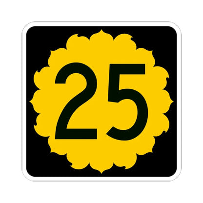 K-25 (Kansas) (Road Sign) STICKER Vinyl Kiss-Cut Decal 6 Inch White - The Sticker Space