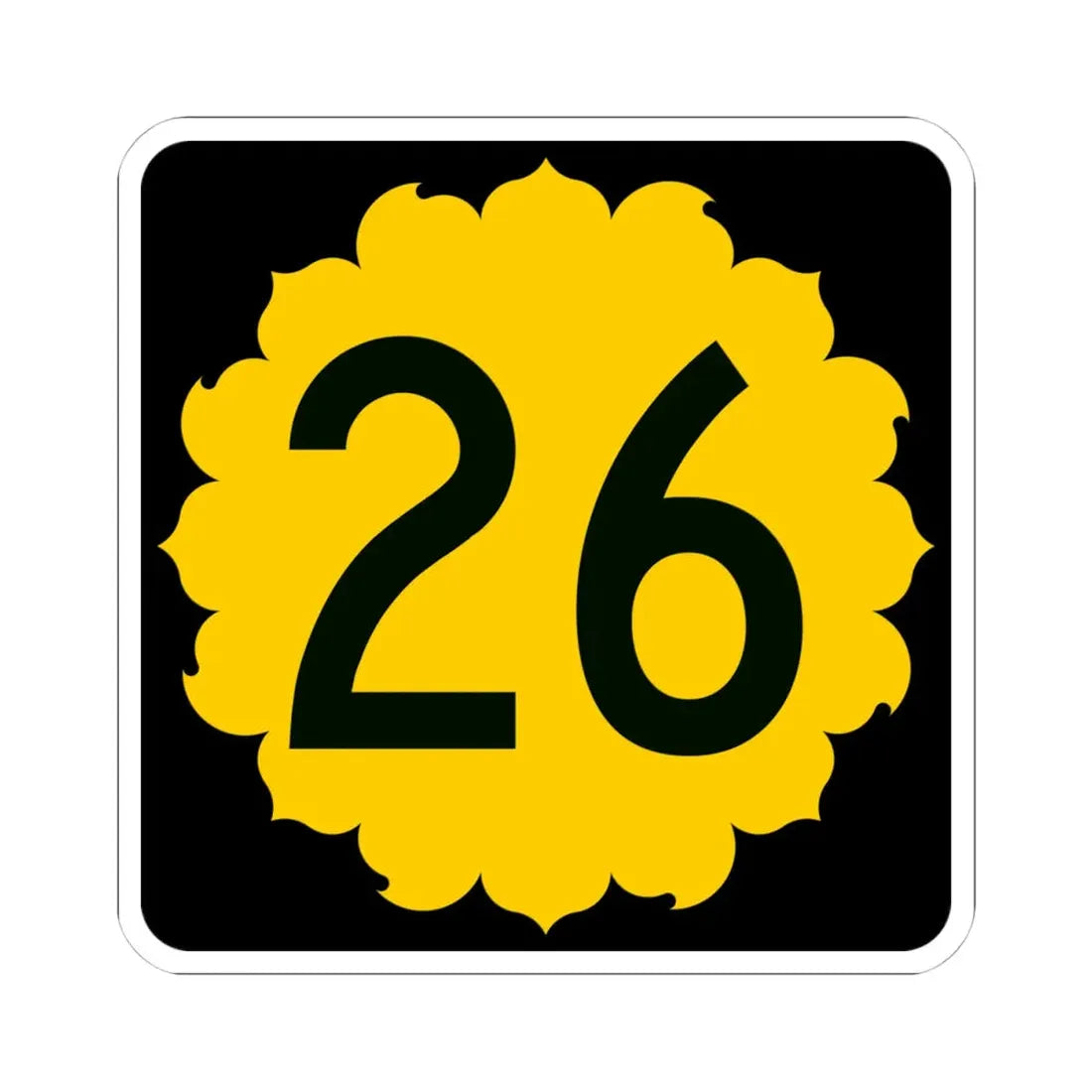 K-26 (Kansas) (Road Sign) STICKER Vinyl Kiss-Cut Decal 4 Inch White - The Sticker Space
